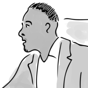 A man looking to the left